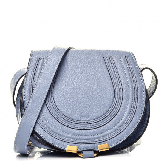 CHLOE Calfskin Mini Marcie Round Crossbody Bag Washed Blue 977036 FASHIONPHILE