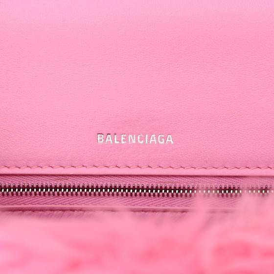BALENCIAGA Faux Fur Medium Fluffy Hourglass Top Handle Bag