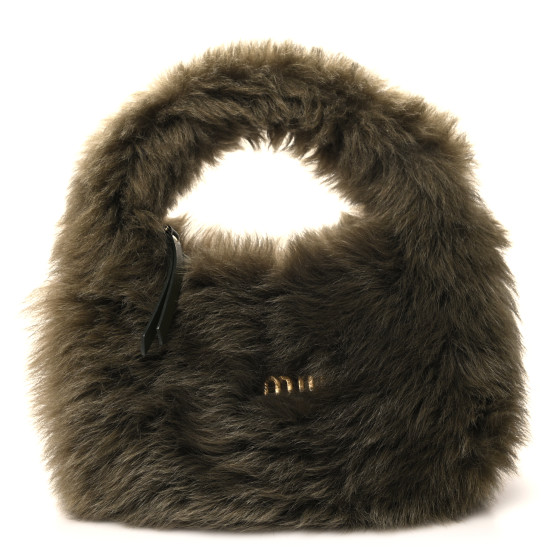 MIU MIU Sheepskin Mini Wander Hobo Green 1534796 | FASHIONPHILE