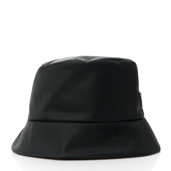 ★PRADA★ Triangle Logo Padded Nylon Bucket Hat Black 2HC248 PRADA Re-Nylon Metal Triangle Logo Womens Bucket Hat L Black