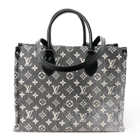 LOUIS VUITTON Monogram Jacquard Denim Onthego MM Black