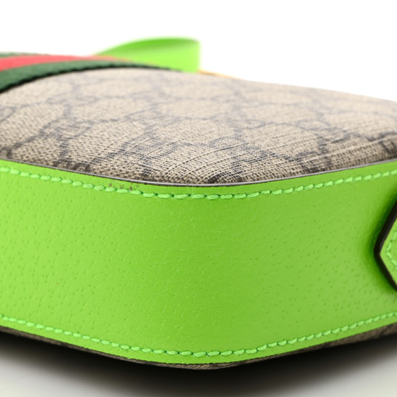 バッグ green GUCCI GG Supreme Monogram Textured Dollar Calfskin Web