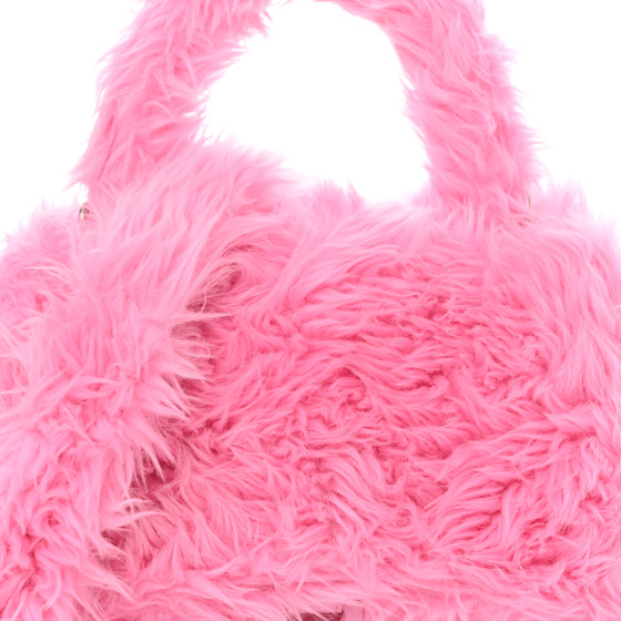 BALENCIAGA Faux Fur Medium Fluffy Hourglass Top Handle Bag