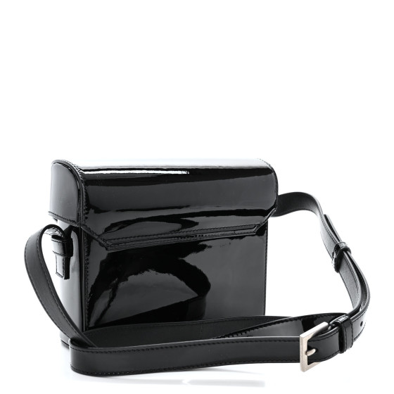 SAINT LAURENT Patent Monogram June Box Bag Black 1433737