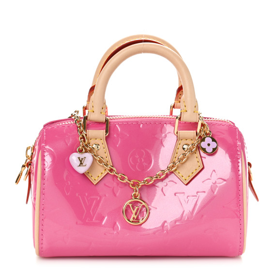 LOUIS VUITTON Vernis Monogram Nano Speedy Neon Pink