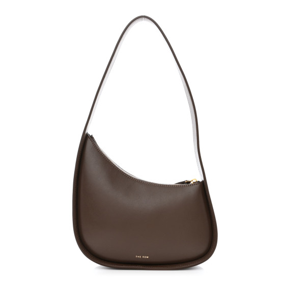 入手困難【The Row】Half Moon Bag in Smooth Calfskin Leather THE ROW Smooth Calfskin Half Moon Shoulder Bag Brown 1433750