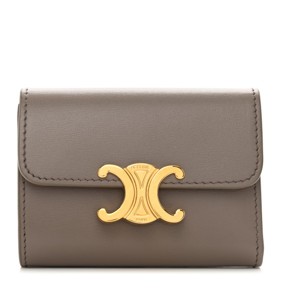 CELINE Calfskin Compact Triomphe Wallet With Coin Purse