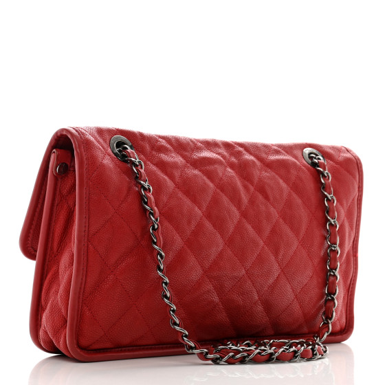 【ヴィンテージ】Rank:S☆Chanel Red Riviera Series15 Flap Chanel Caviar Quilted Medium French Riviera Red Flap