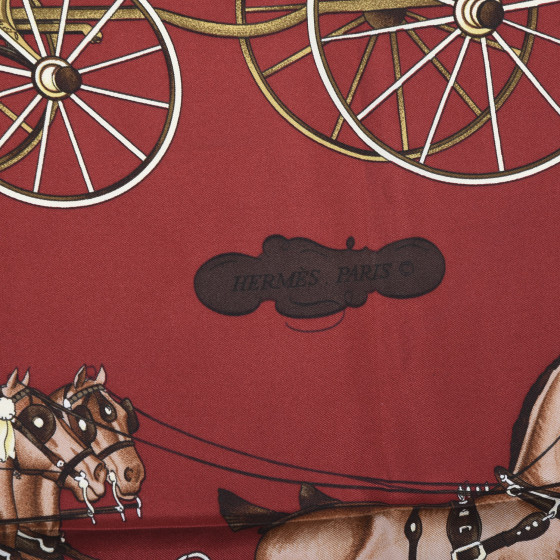 HERMES コーチとサドル シルクスカーフ HERMES Silk Coach and