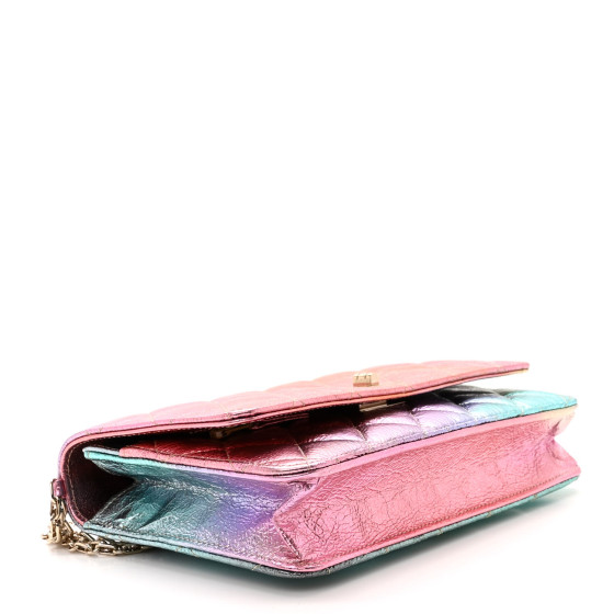 CHANEL Metallic Goatskin Quilted 2.55 Reissue Wallet on