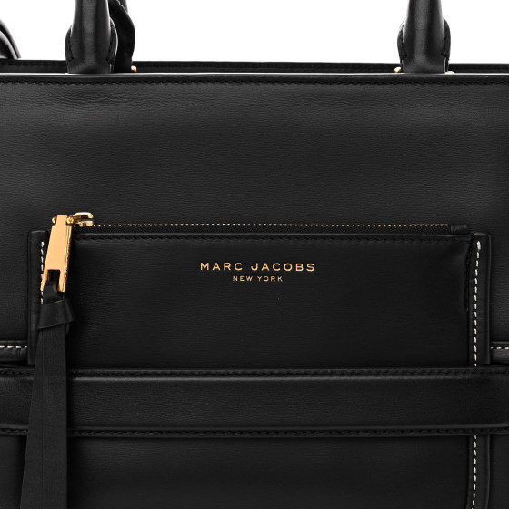 MARC JACOBS Calfskin Madison Tote Bag Black 1428940