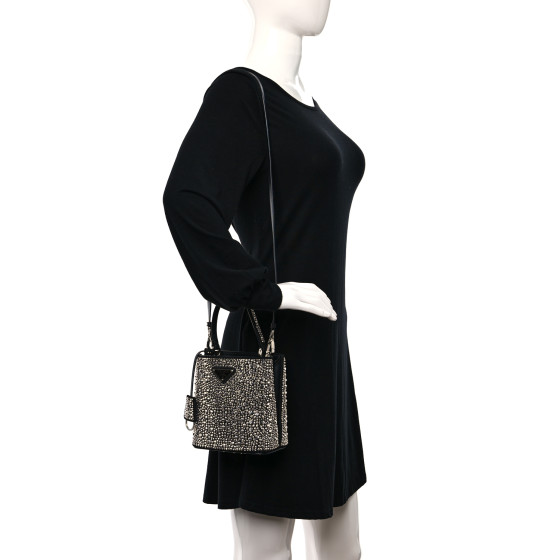 VINTAGE◆関送込【PRADA】Crystal Panier*Small*バケットバッグ PRADA Satin Crystal Small Panier Bucket Bag Metal 1429705