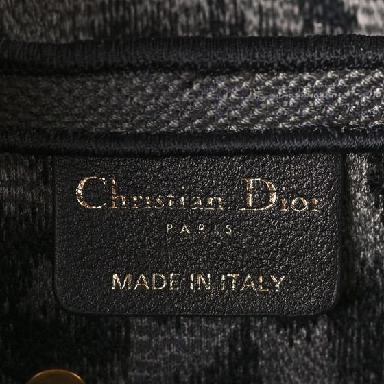 Christian Dior ミッツア CHRISTIAN DIOR Canvas Mizza Embroidered Saddle Bag Gray