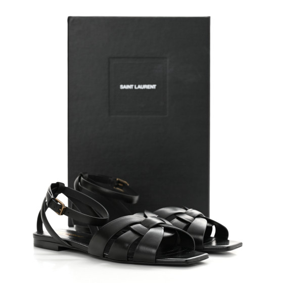 【Saint Laurent】TRIBUTE 05 FLAT S◆571952BZC00 Tribute 05 Flat leather sandals SAINT LAURENT - Nugnes1920