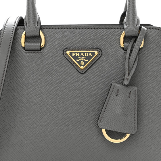 PRADA ☆VIP セール☆ Saffiano + Soft Calf Bag【1BH104】 PRADA Saffiano Soft Calfskin Mini Zippered Tote Marmo