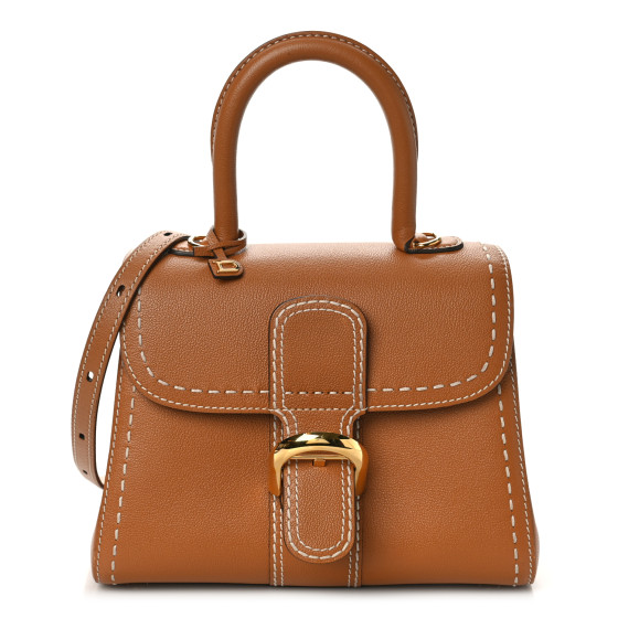 DELVAUX Grained Rodeo Calfskin Surpique PM Brillant Satchel