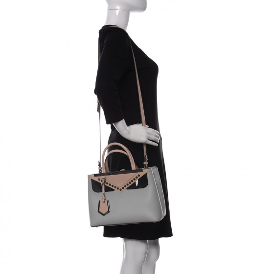FENDI Vitello Cruise Monster Studded Petite 2Jours Tote