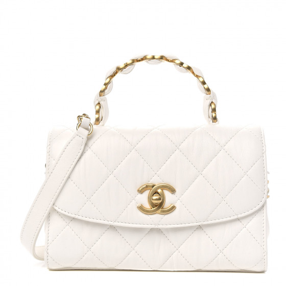 [Chanel] 正規品★25SSミニトップハンドル 金メッキCross Bag Chanel Small Kelly Shopper Metallic Gold Calfskin Brushed