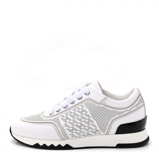 HERMES Technical Canvas Suede Goatskin Bouncing Sneakers 36