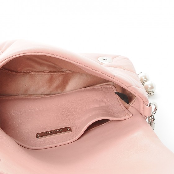 MIU MIU Nappa Patch Pearl Shoulder Bag Orchidea 245749
