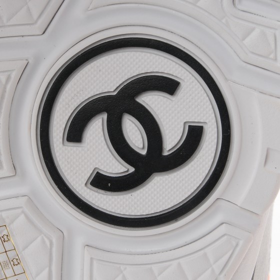 CHANEL Suede Calfskin Lambskin Neoprene High Top CC Sneakers