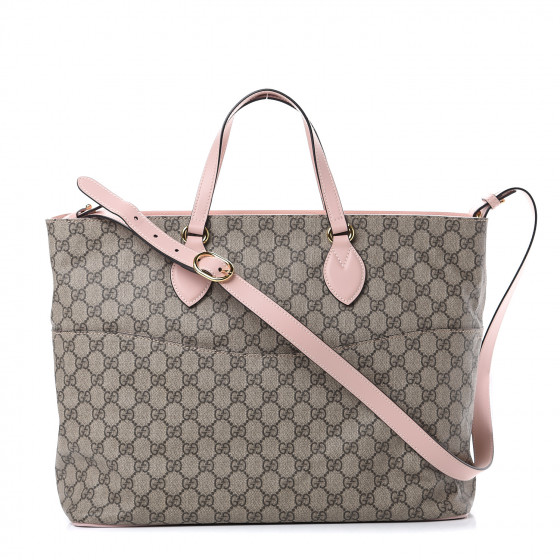 GUCCI Soft GG Supreme Monogram Diaper Bag Pink 654025 FASHIONPHILE