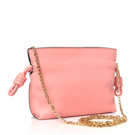 LOEWE Calfskin Nano Flamenco Knot Clutch Warm Blossom