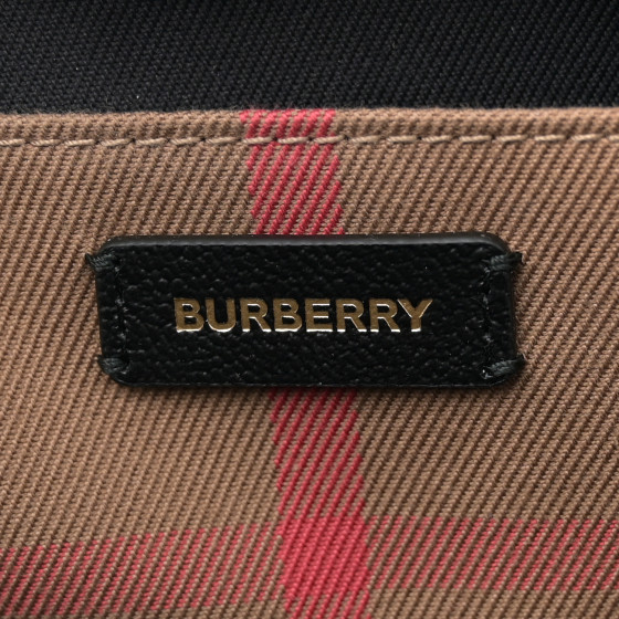 BURBERRY Calfskin Mega Check Small Banwell Tote Black