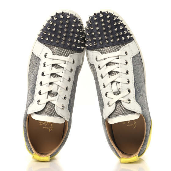 CHRISTIAN LOUBOUTIN Suede Calfskin Crocodile Embossed Mens