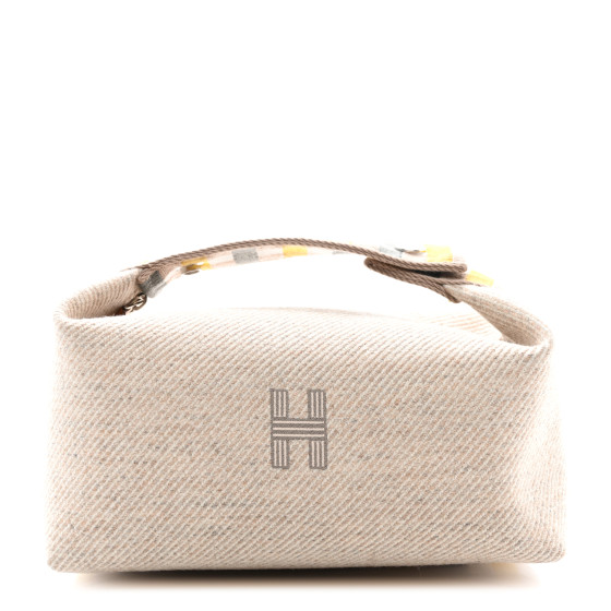 希少【HERMES】Small Bride-A-Brac Au Carre Case Wool & Seigle HERMES Wool Small Au Carre Bride-A-Brac Pouch Seigle 1552006