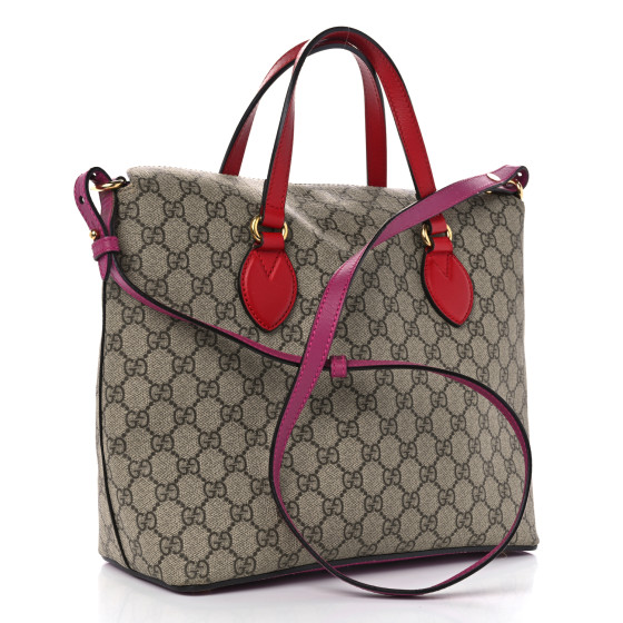 【GUCCI】GG Supreme Shadow Logo Tote Bag ROSSO RED GUCCI GG Supreme Monogram Bow Childrens Tote Red Pink