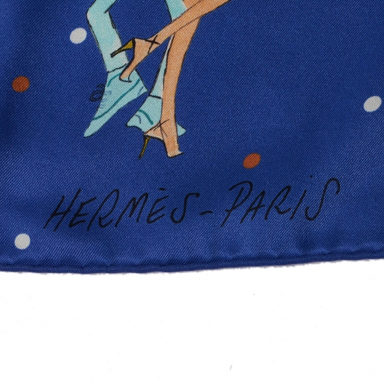 エルメス　スカーフ新品　LES PARISIENNES DE KIRAZ HERMES Silk Les Parisiennes De Kiraz Pocket Square Scarf