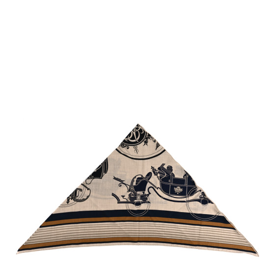 送料込【HERMES】Ex-Libris Giant Triangle Blanc/Marron HERMES Cashmere Silk Ex-Libris Giant Triangle Scarf Natural