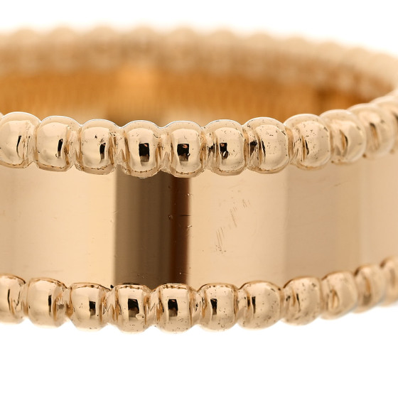 VAN CLEEF & ARPELS 18K Yellow Gold Perlee Signature Ring 59