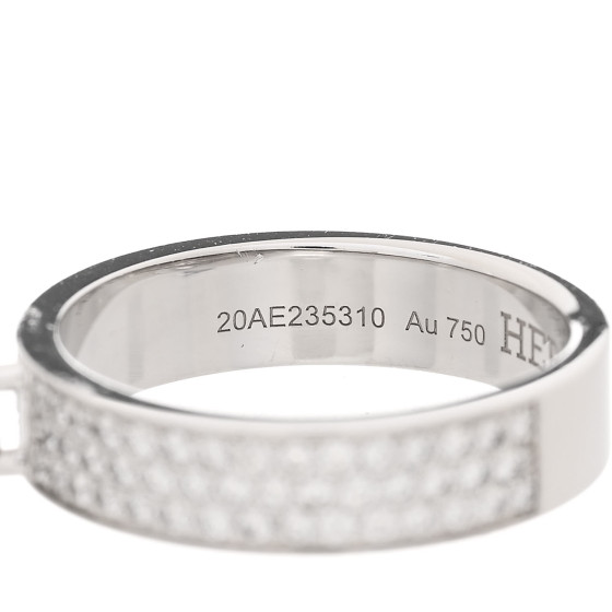 Hermes Kelly Clochette ring white gold diamonds【関税込】 HERMES 18K White Gold Diamond Kelly Clochette Double Ring 50
