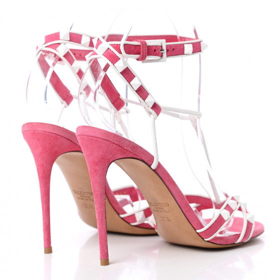 VALENTINO GARAVANI Suede Free Rockstud Ankle T-Strap 105mm