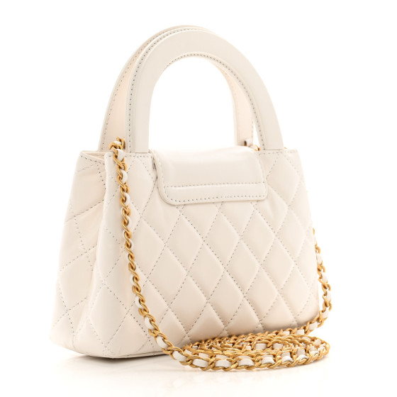 【上品ホワイト♡】CHANEL *ミニショッピングバッグ*ケリー CHANEL Shiny Aged Calfskin Quilted Nano Kelly Shopper White