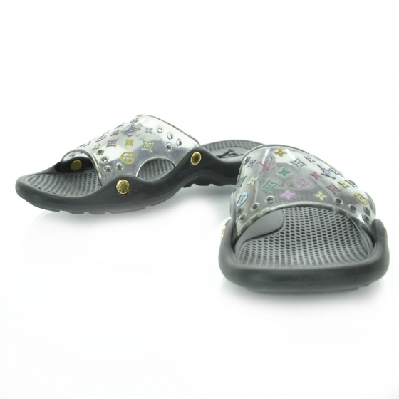LOUIS VUITTON モノグラムミュール 39 Louis Vuitton White Monogram Multicolore Mule Sandals - Size