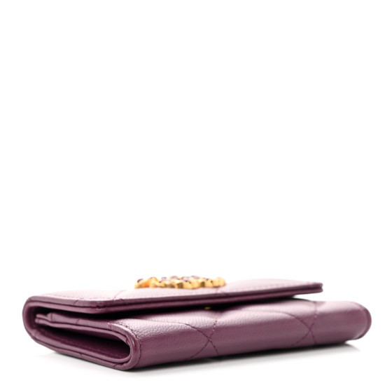 【人気/関税/送料込み】 Chanel 19 Card Holder Shiny Goatskin CHANEL Shiny Goatskin Quilted Chanel 19 Card Holder On Chain