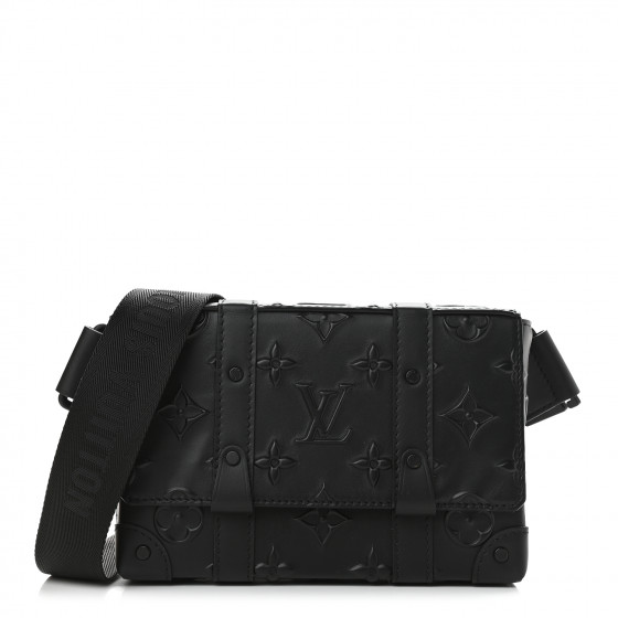 LOUIS VUITTON Monogram Seal Slingback Trunk Black 924028