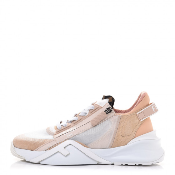 FENDI Nylon Suede Transparent Fendi Flow Low Top Sneakers 37