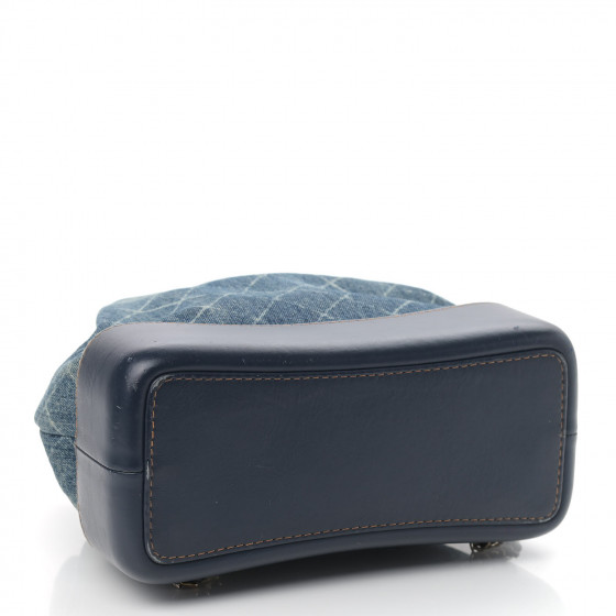 CHANEL Denim Quilted Gabrielle Backpack Blue 924167