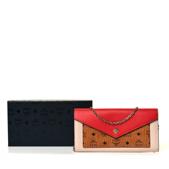 MCM Calfskin Visetos Monogram Love Letter Color Block Wallet