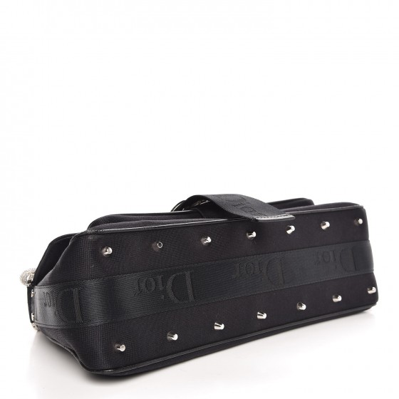 流行り の ブランド  Silk DIOR CHRISTIAN Jersey Black Clutch Hardcore Crystal バッグ