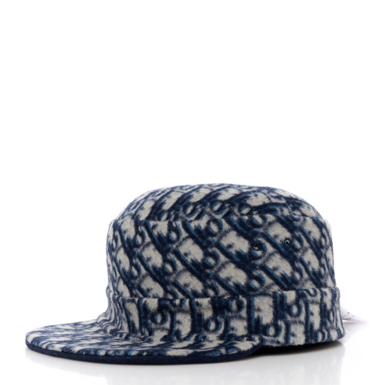 CHRISTIAN DIOR Wool Oblique Reversible Chic Military Cap 57