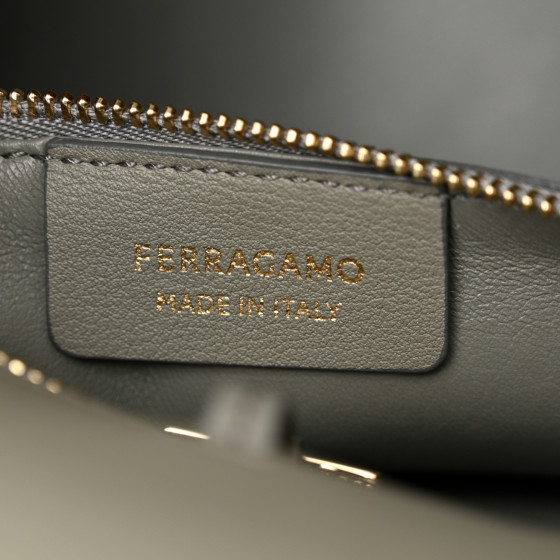 SALVATORE FERRAGAMO Calfskin Small Hug Bag Ash Grey 1547953