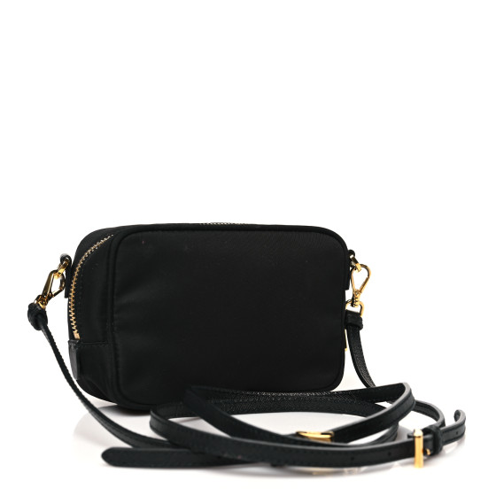 PRADA Tessuto Nylon Bow Camera Bag Black 1703232 | FASHIONPHILE