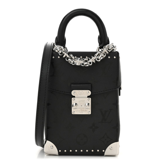 LOUIS VUITTON Calfskin Monogram Print Camera Box Black