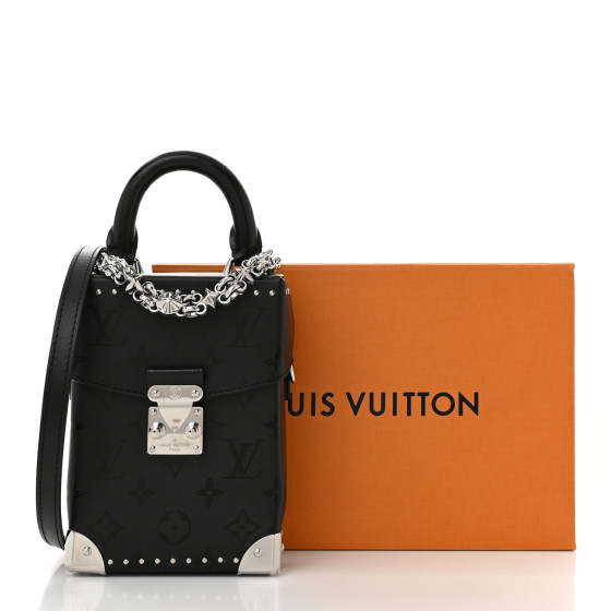 LOUIS VUITTON Calfskin Monogram Print Camera Box Black