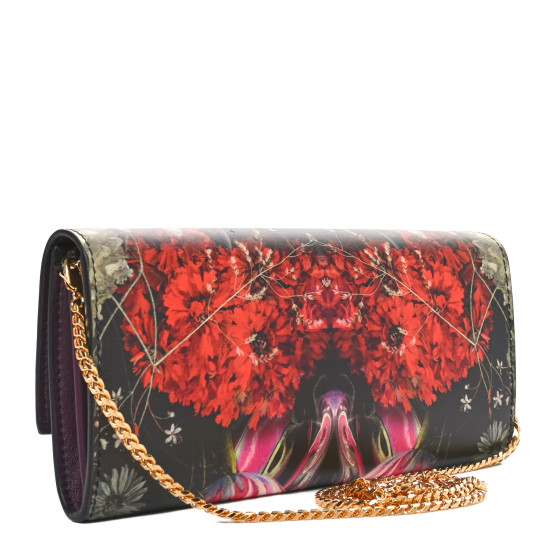 ALEXANDER MCQUEEN Printed Calfskin Dripping Flower Skull